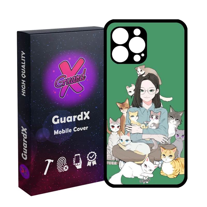 کاور گارد ایکس طرح زن و گربه مدل Glass10676 مناسب برای گوشی موبایل اپل iPhone 12 Pro