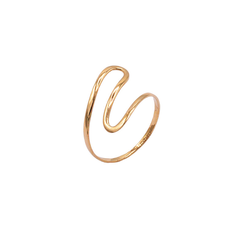 انگشتر طلا 18 عیار زنانه الی گالری مدل  خم ظریف