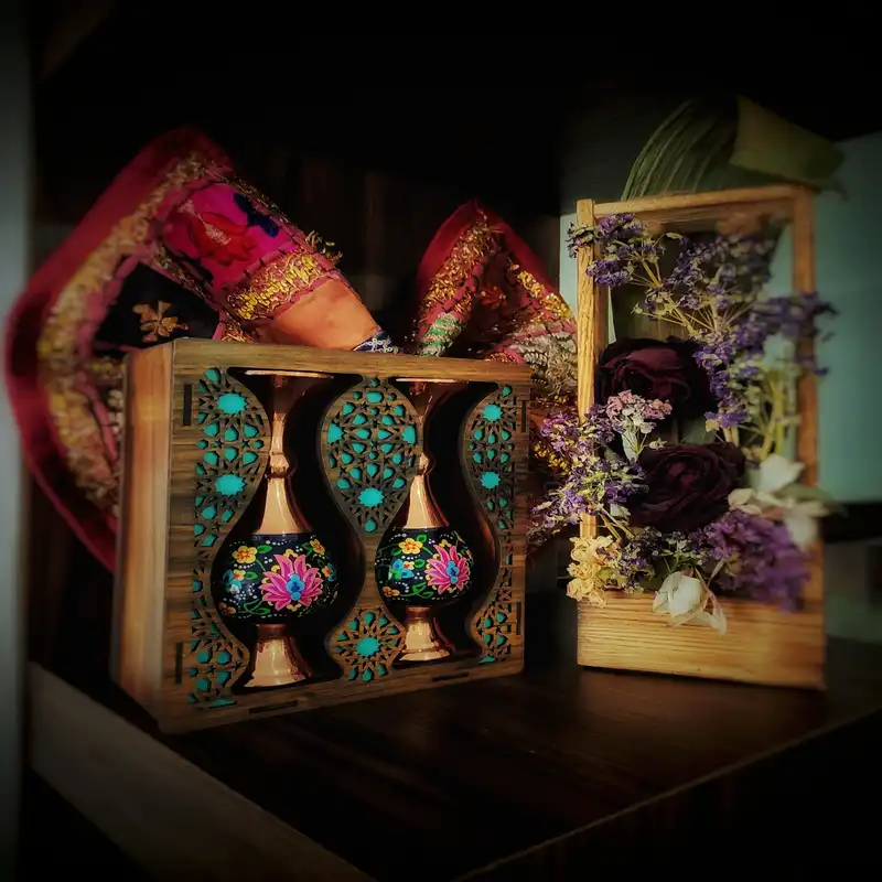 گلدان مسی مدل پرداز کد 16-bybox مجموعه 2 عددی