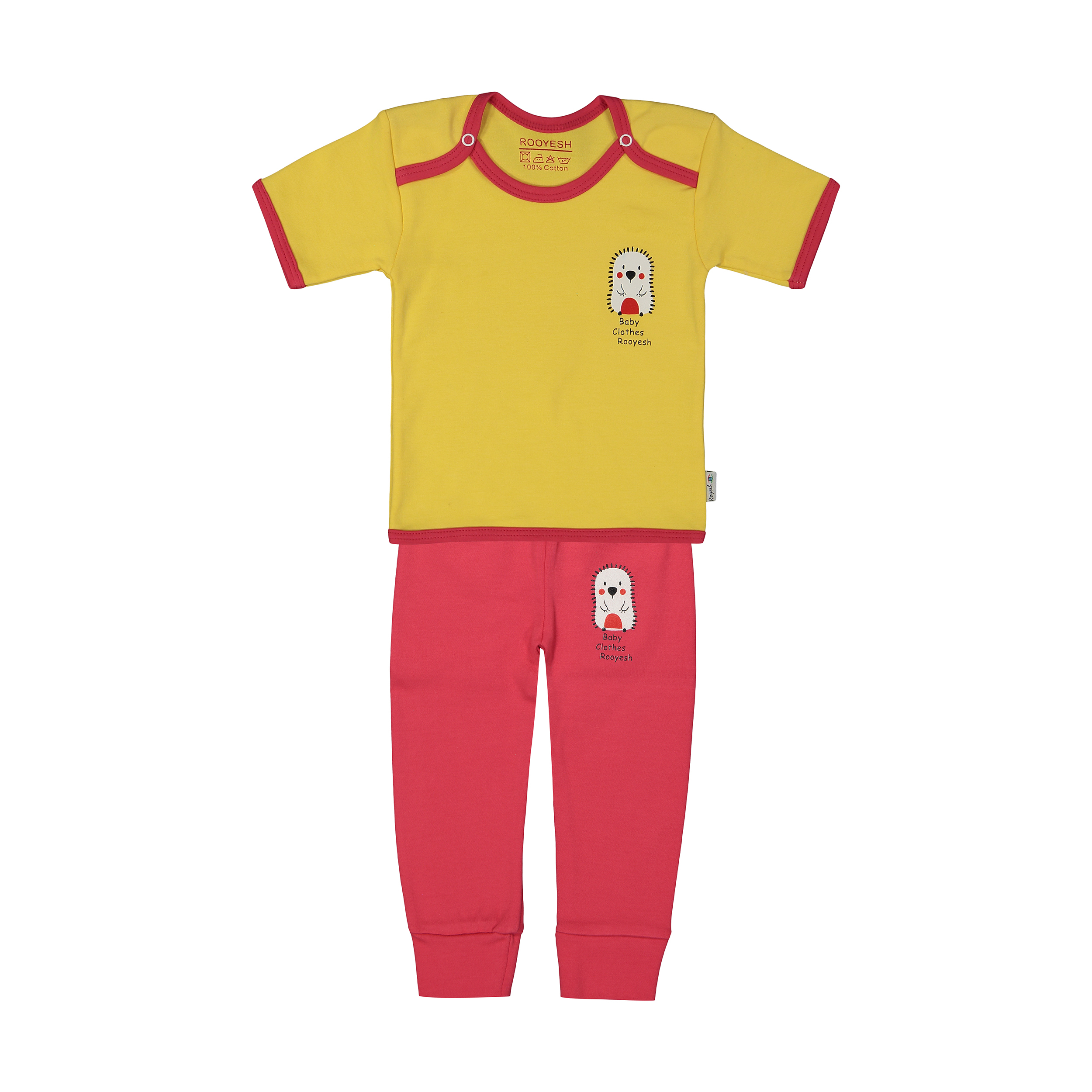 ست تی شرت و شلوار نوزادی رویش مدل 167
