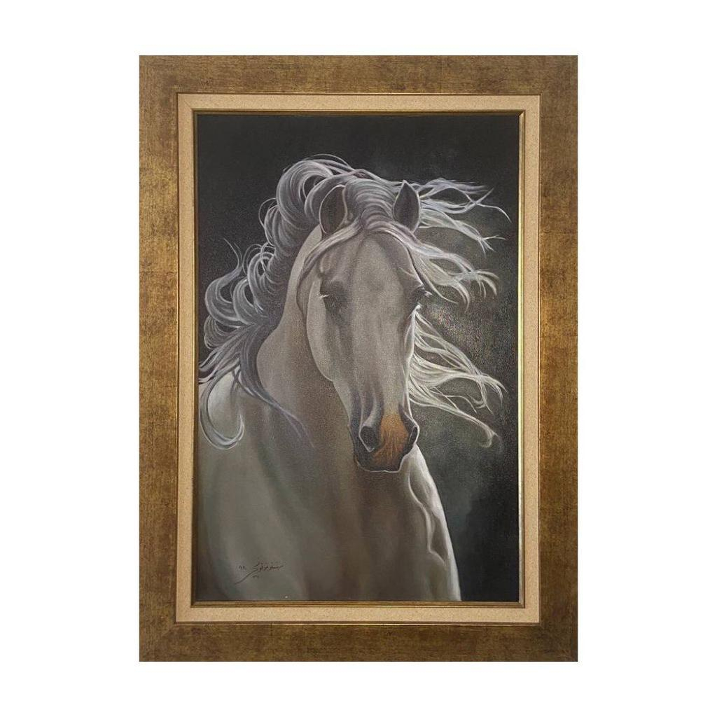 تابلو نقاشی رنگ روغن طرح اسب کد 1001