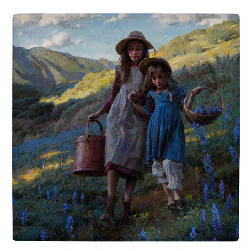  زیر لیوانی  طرح نقاشی دو دختر روستایی کد    5122064_3885