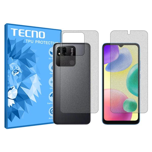 محافظ صفحه نمایش مات تکنو مدل HyMTT مناسب برای گوشی موبایل شیائومی Redmi 10A به همراه محافظ پشت گوشی