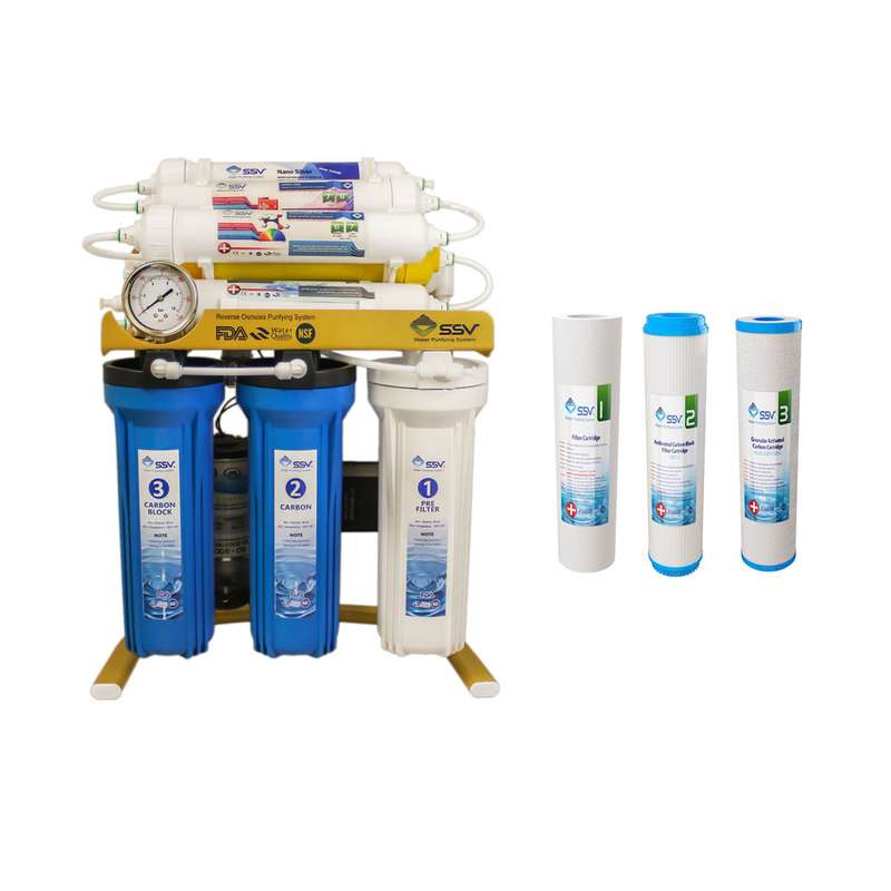 دستگاه تصفیه کننده آب اس اس وی مدل GoldenBlue X1000 به همراه فیلتر 3عددی