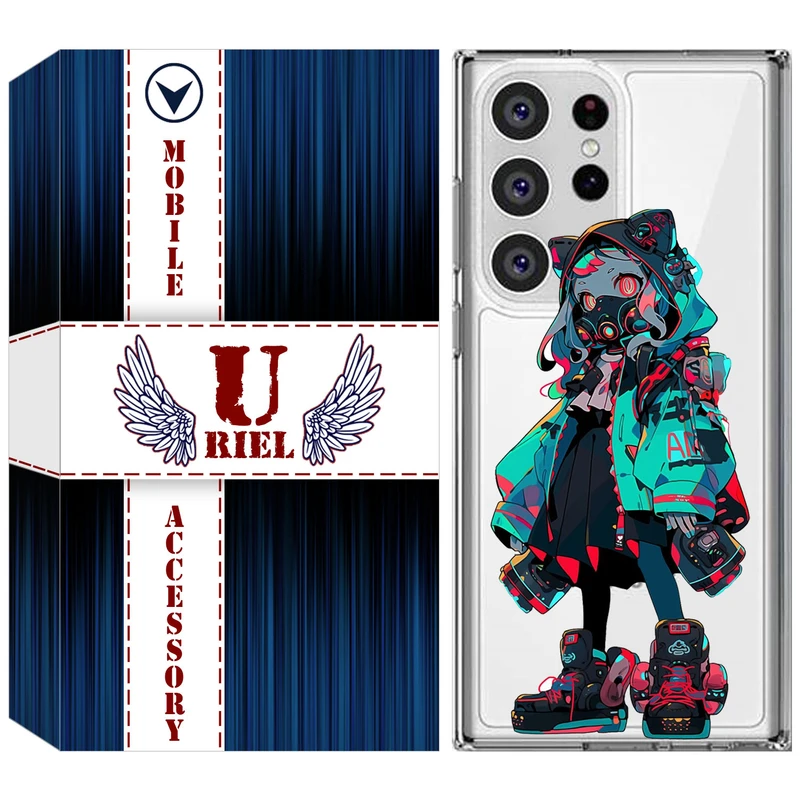 کاور یوریل مدل Clear کد 58 طرح دخترگربه ای مناسب برای گوشی موبایل سامسونگ Galaxy S23 Ultra