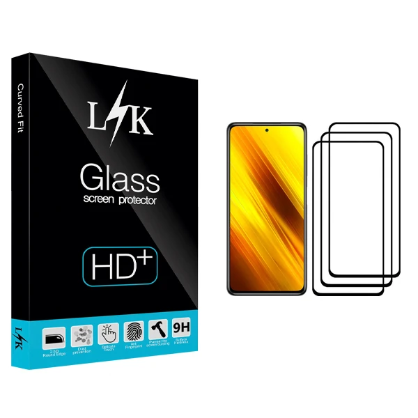 محافظ صفحه نمایش ال کی مدل +HD مناسب برای گوشی موبایل شیائومی Poco X3 NFC بسته سه عددی