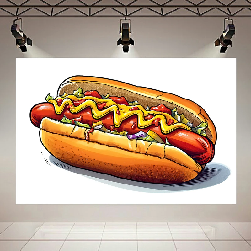 پوستر طرح هات داگ مدل سس خردل کد PD20699