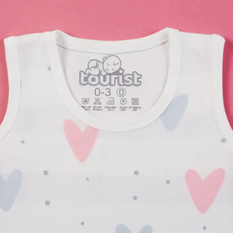 ست 5 تکه لباس نوزادی مدل سه قلب