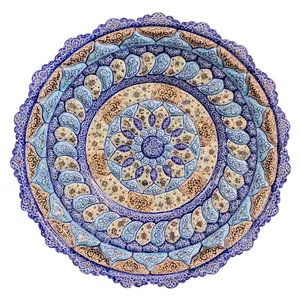 بشقاب میناکاری طرح اسلیمی ختایی مدل 4b40