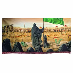 پرچم مدل محرم امام حسین تصویر دشت کربلا حضرت زینب کد 06