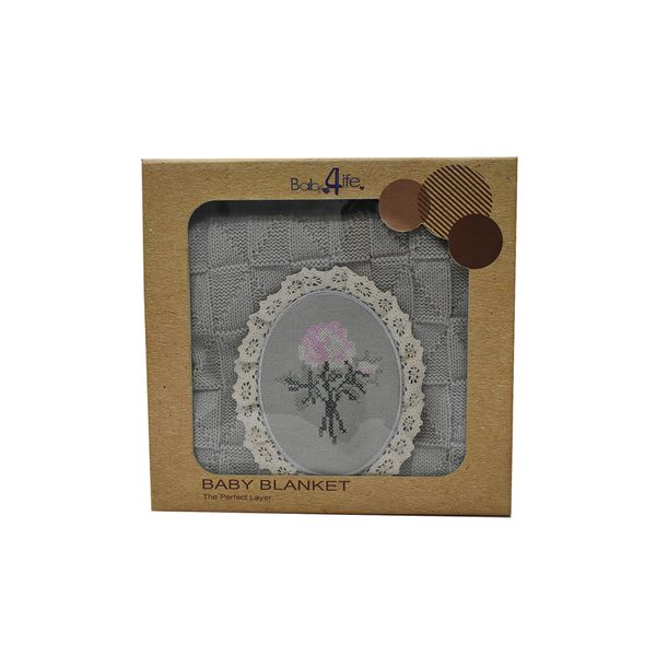 پتو نوزادی بیبی فور لایف مدل flower سایز 100x80 سانتی متر