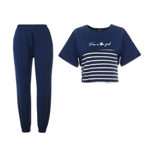 ست 3 تکه لباس زنانه بنیس مدل ژرفا رنگ سورمه ای