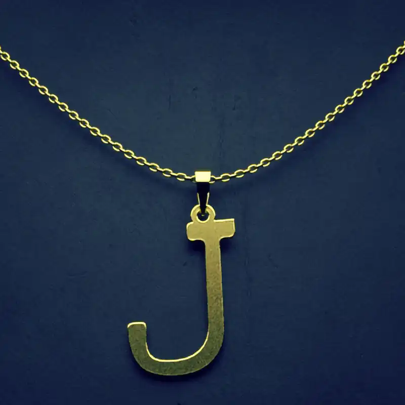 گردنبند طلا 18 عیار زنانه مدوپد مدل حرف J کد H3-1-1244