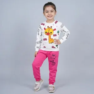 ست سویشرت و شلوار راحتی دخترانه مدل زرافه کد 1003