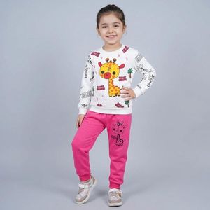 ست سویشرت و شلوار راحتی دخترانه مدل زرافه کد 1003