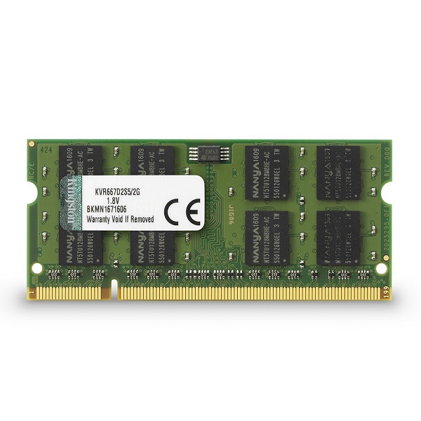 رم لپتاپ DDR2 تک کاناله 667 مگاهرتز CL5 کینگستون مدل PC2-5300 ظرفیت 2 گیگابایت