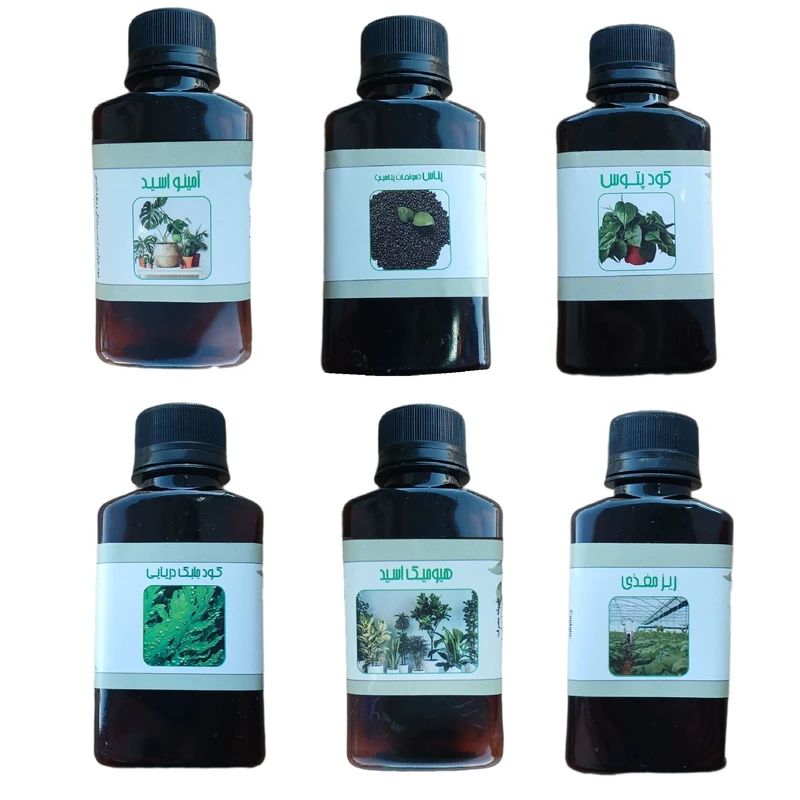 کود مایع پتاس و امینو اسید و پتوس و جلبک دریایی و ریز مغذی و هیومیک اسید مدل life drop حجم 110 میلی لیتر بسته 6 عددی