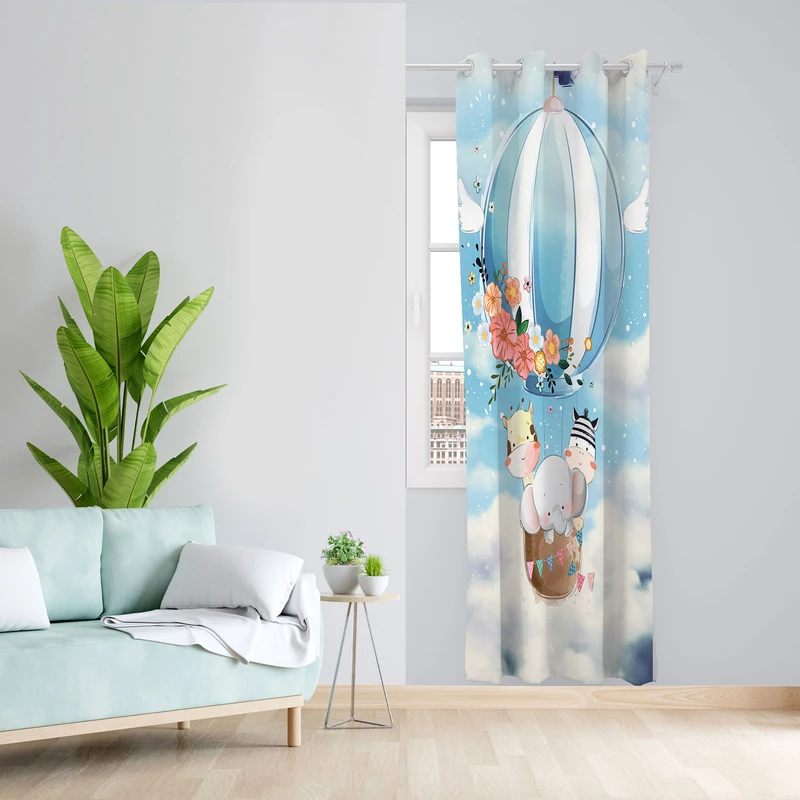  پرده مدل اتاق کودک مخمل پانچی کد 4545 سایز 140x200 سانتی متر