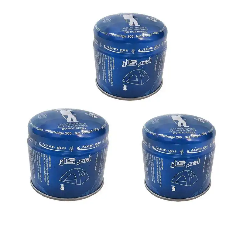 کپسول گاز سفری 190گرمی اتم گاز مدل T-3 بسته 3 عددی