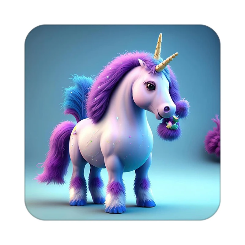 زیر لیوانی کاکتی طرح اسب تک شاخ و یونیکورن مدل mp28930