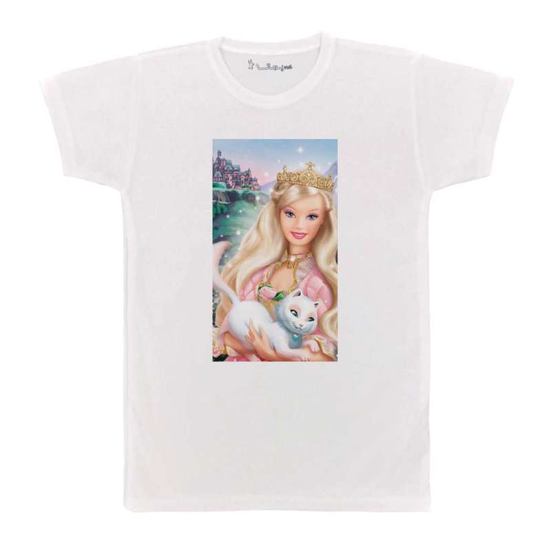 تی شرت بچگانه پرمانه طرح باربی کد pmt.3988