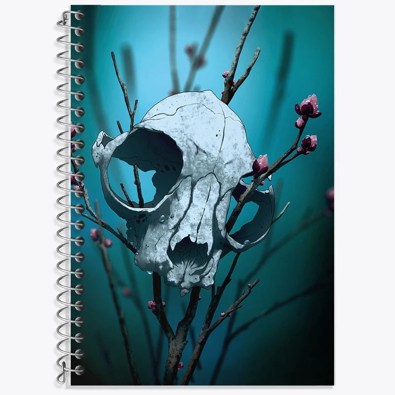 دفتر زبان 50 برگ خندالو مدل دو خط طرح اسکلت (Skeleton) کد F994