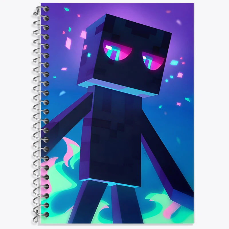 دفتر زبان 50 برگ خندالو مدل سه خط طرح ماینکرافت (Minecraft) کد F5202