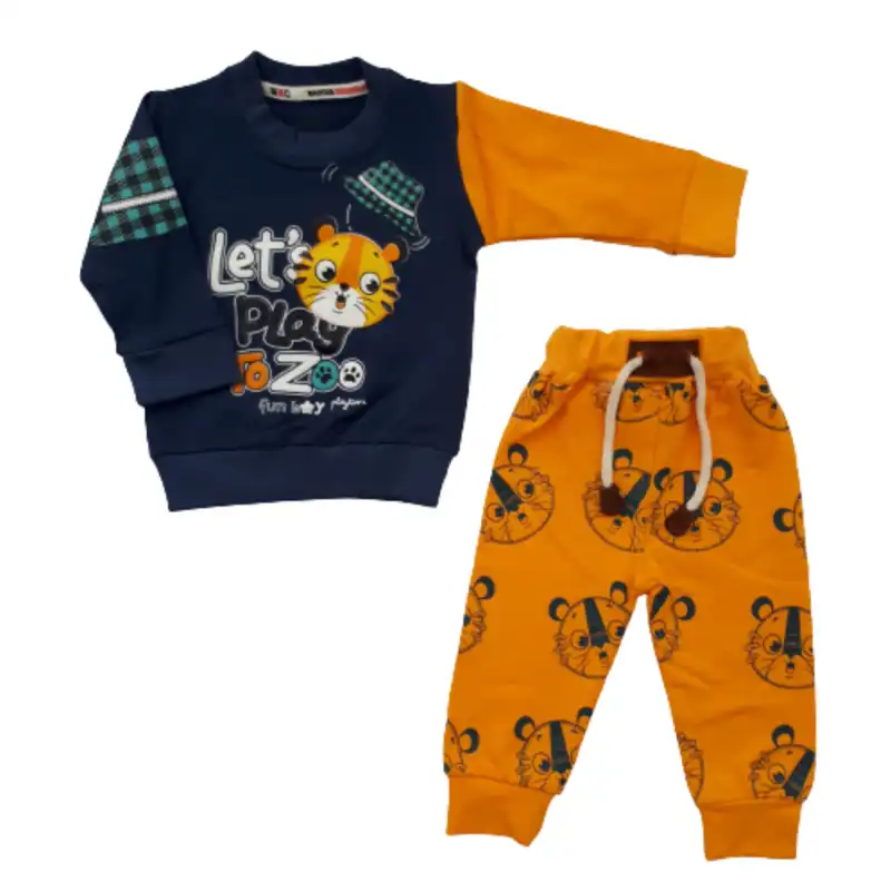 ست سویشرت و شلوار نوزادی مدل بچه گربه