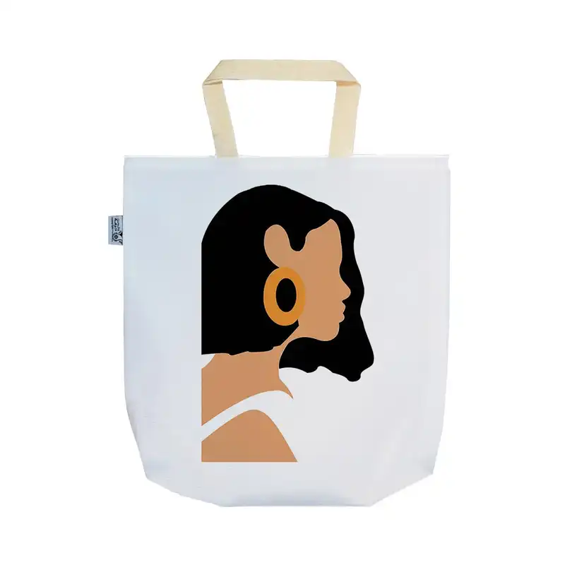 ساک خرید ترمه طراحان ایده مدل دختر مو کوتاه کد adc023