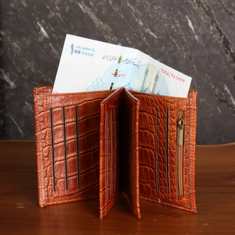 عکس شماره 6 : کیف پول مردانه بیورا مدل چرم طبیعی کروکودیلی کد kpk31