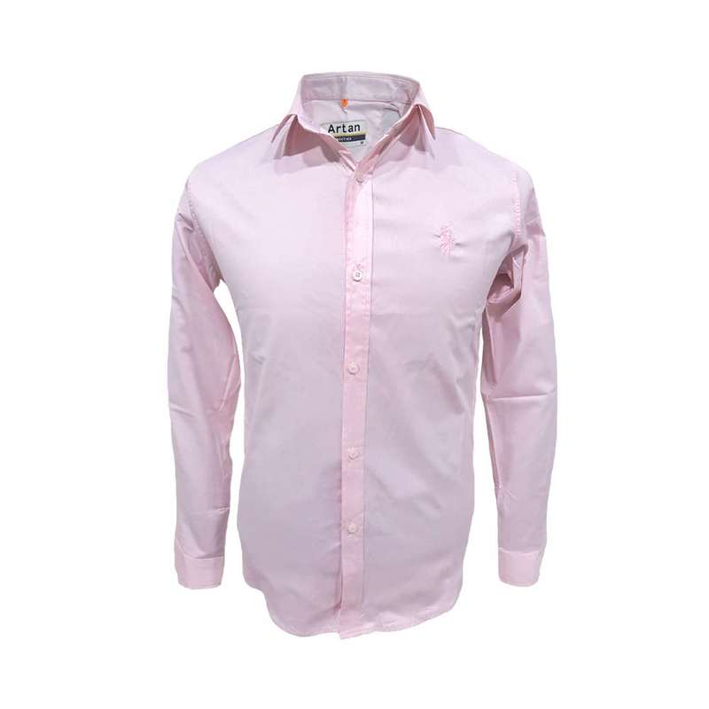 پیراهن آستین بلند مردانه مدل ساتن کد 124086-22 رنگ صورتی