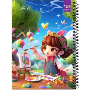 دفتر نقاشی 150 برگ  انتشارات بله مدل رحلی طرح فانتزی دخترانه کد A4-P519