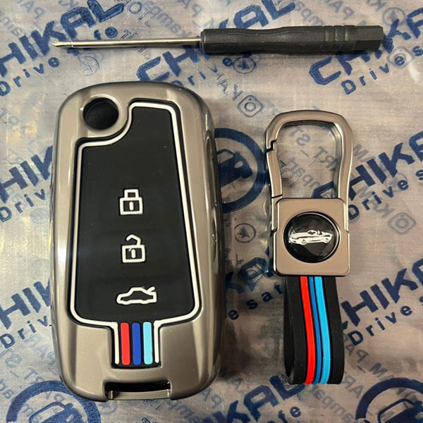 کاور ریموت و سوییچ خودرو چیکال مدل فلزی کد P-1098 مناسب برای لیفان X60