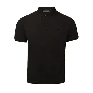 پولوشرت آستین کوتاه مردانه الفردو مدل یقه سه دکمه جودون رنگ مشکی