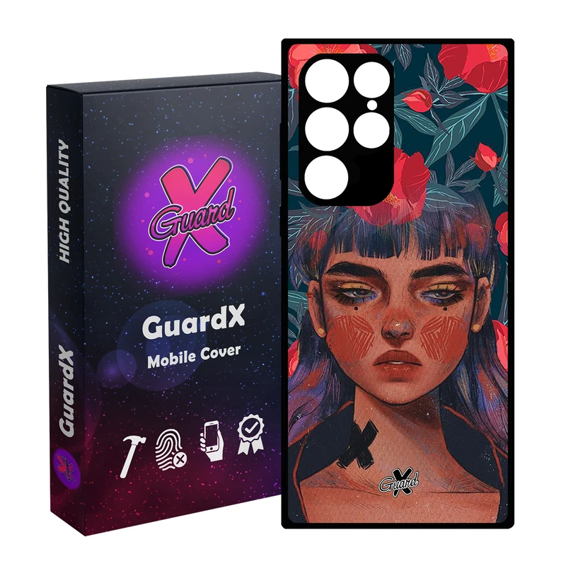 کاور گارد ایکس طرح Girl مدل Glass10334 مناسب برای گوشی موبایل سامسونگ Galaxy S23 Ultra