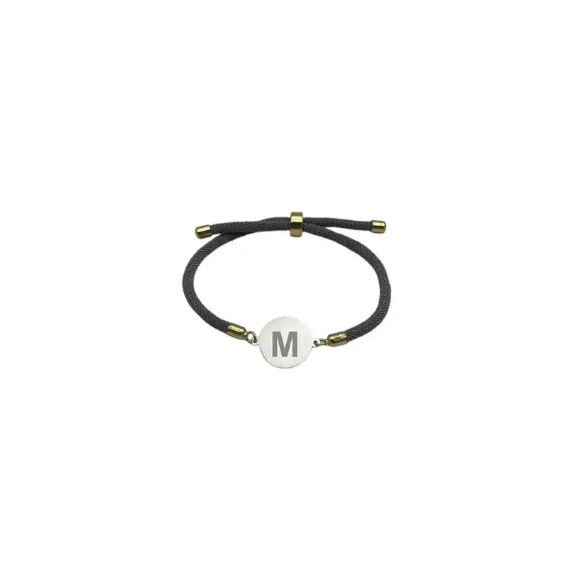 دستبند نقره مدل حکاکی طرح حرف M