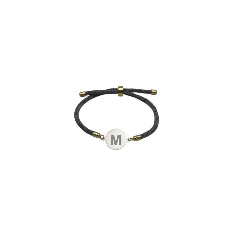 دستبند نقره مدل حکاکی طرح حرف M دستبند نقره مدل حکاکی طرح حرف M