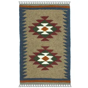 گلیم دستبافت یک متری مدل پادری کد 1620