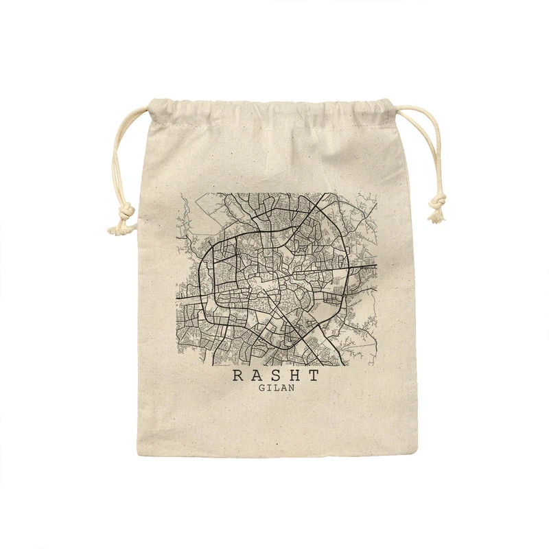 نظم دهنده ترمه طراحان ایده مدل نقشه شهر رشت کد map0524 - L سایز 40x28 سانتی متر