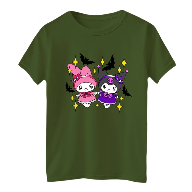 تی‌شرت لانگ  آستین کوتاه بچگانه مدل ملودی و کرومی کد 002