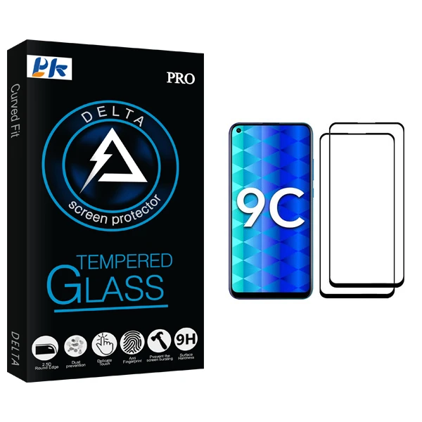 محافظ صفحه نمایش پی کی مدل Delta Glass مناسب برای گوشی موبایل آنر 9C بسته دو عددی