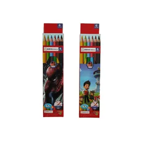 مداد رنگی 6 رنگ آسیا طرح 2 کد 007 مجموعه 2 عددی 