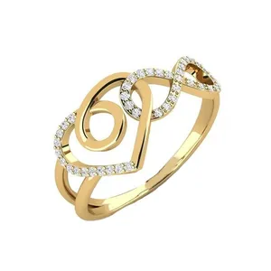   انگشتر طلا 18 عیار زنانه قیراط طرح قلب و بینهایت کد GH6020