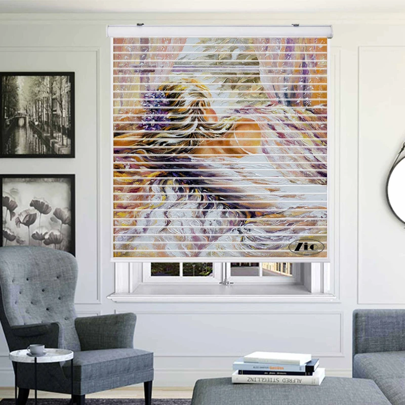 پرده زبرا زیو مدل P-6040 سایز 150x150 سانتی متر