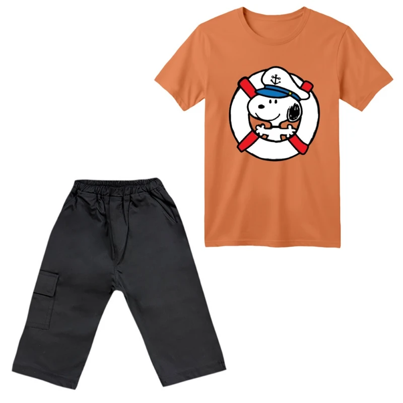 ست تی‌شرت آستین کوتاه و شلوارک پسرانه مدل اسنوپی کد ۲۵