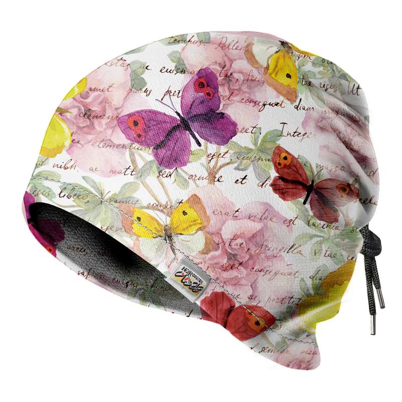 دستمال سر و گردن بنددار هزاردستان طرح پروانه ها مدل DB55