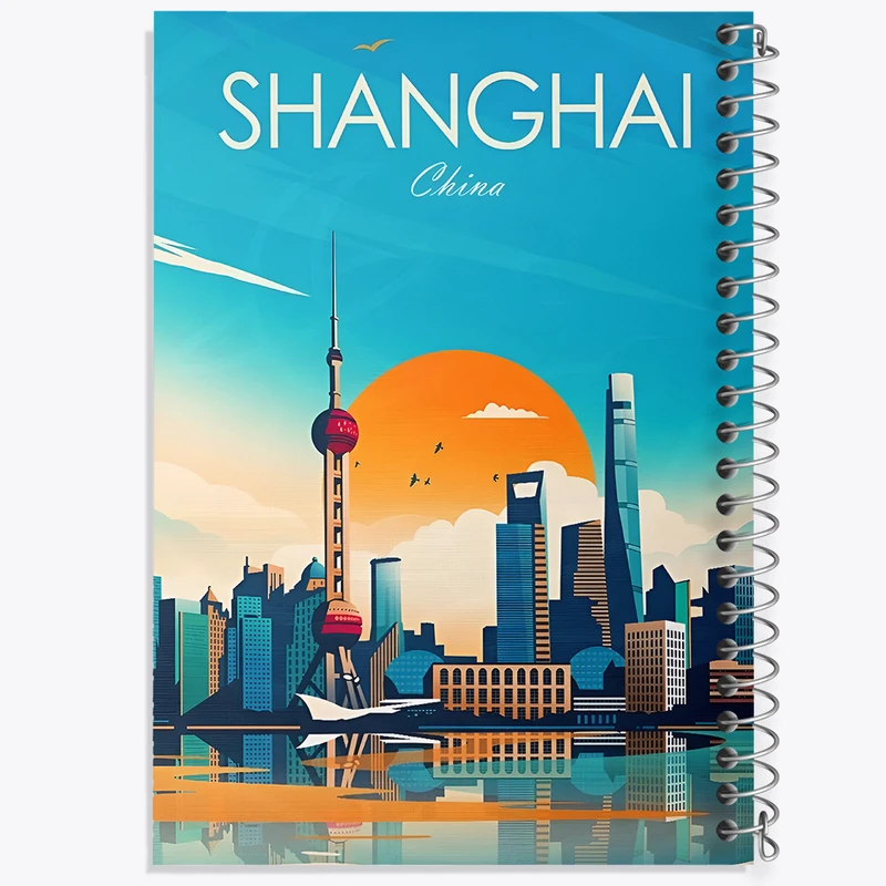 دفتر مشق 100 برگ خندالو طرح شانگهای (Shanghai) کد F6307
