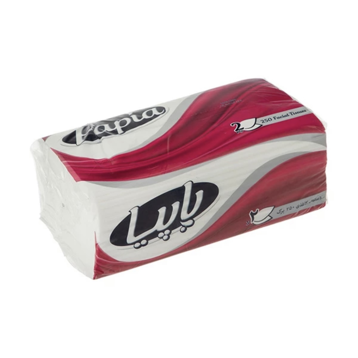 دستمال کاغذی 250 برگ پاپیا مدل سافت مجموعه 2 عددی