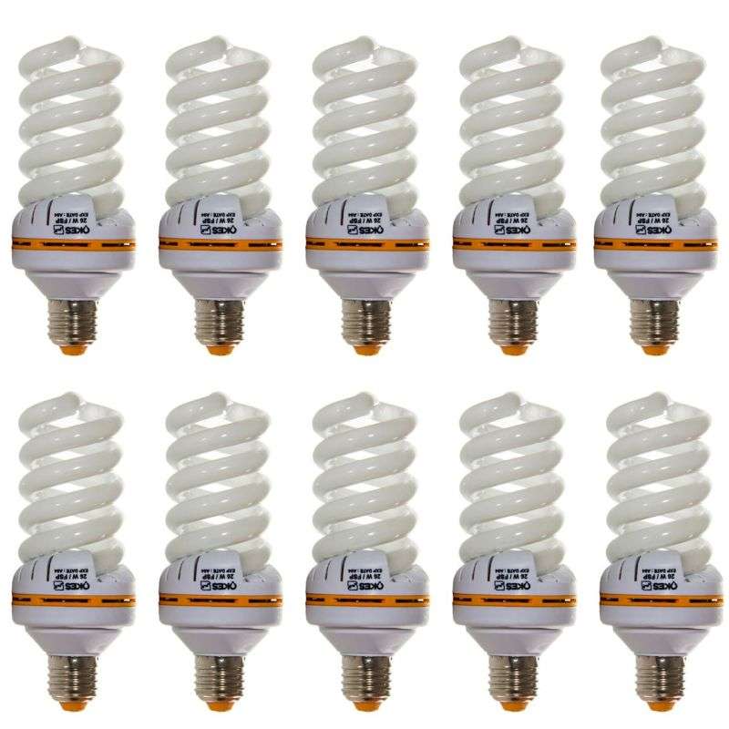 لامپ کم مصرف 26 وات اوکس مدل FS1026 پایه E27 بسته 10 عددی