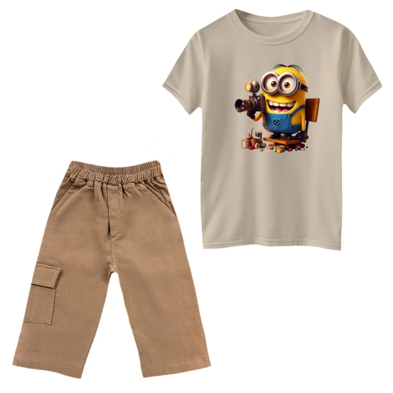 ست تی‌شرت و شلوارک پسرانه مدل مینیون کد 16